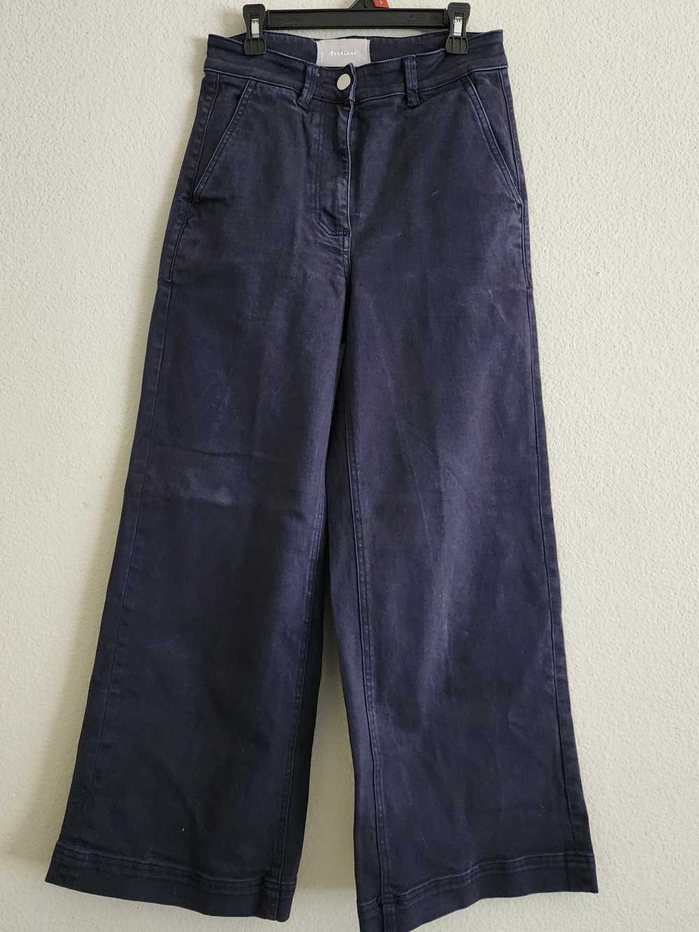 Everlane The Wide-Leg Crop Pant in Navy Blue - Size 2
